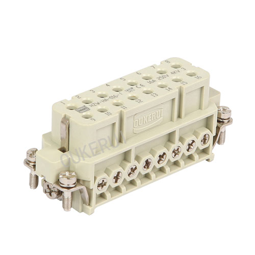 16-pins 16A 250V heavy-duty connector vrouwelijk inzetstuk