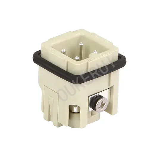 3-pins 10A 230/400V zware connector mannelijk inzetstuk